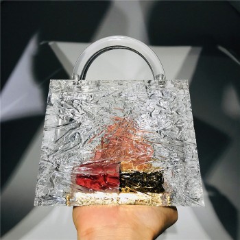Clear Acrylic Box Evening Bag Women 2020 Summer Top Handle Dinner Clutch Purses Ladies Transparent Crystal Handbag High Quality